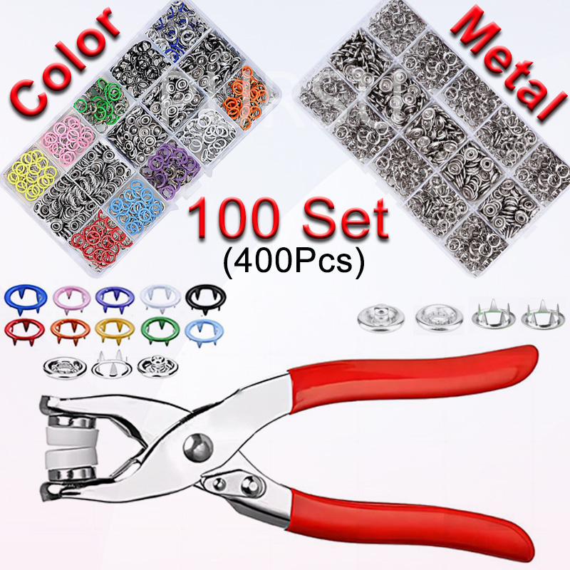 Snap Button Plier - 100 مجموعات المفاجئة كماشة التلقائي جروميت
