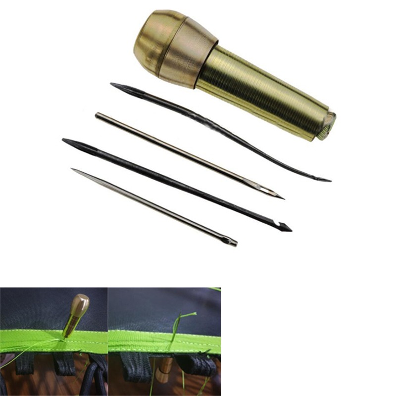 Needle Threader Tool - النحاس مقبض الخياطة Awl DIY بها