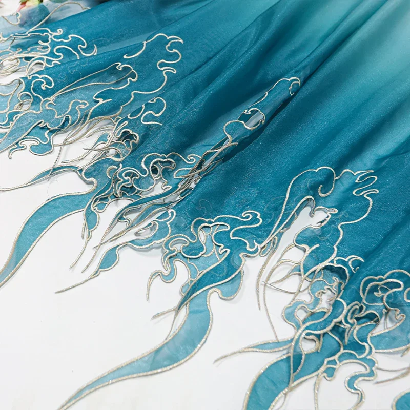 Sewing Fabric - قماش تدرج اللون بتطريز على الطراز