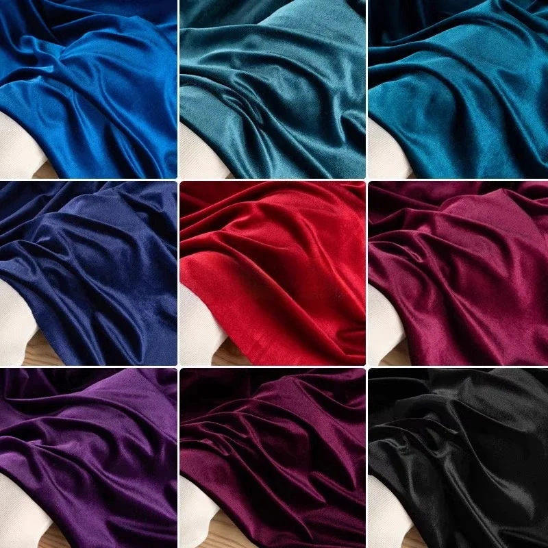 Sewing Velvet Fabric - قماش مخمل بلون واحد، مرن من