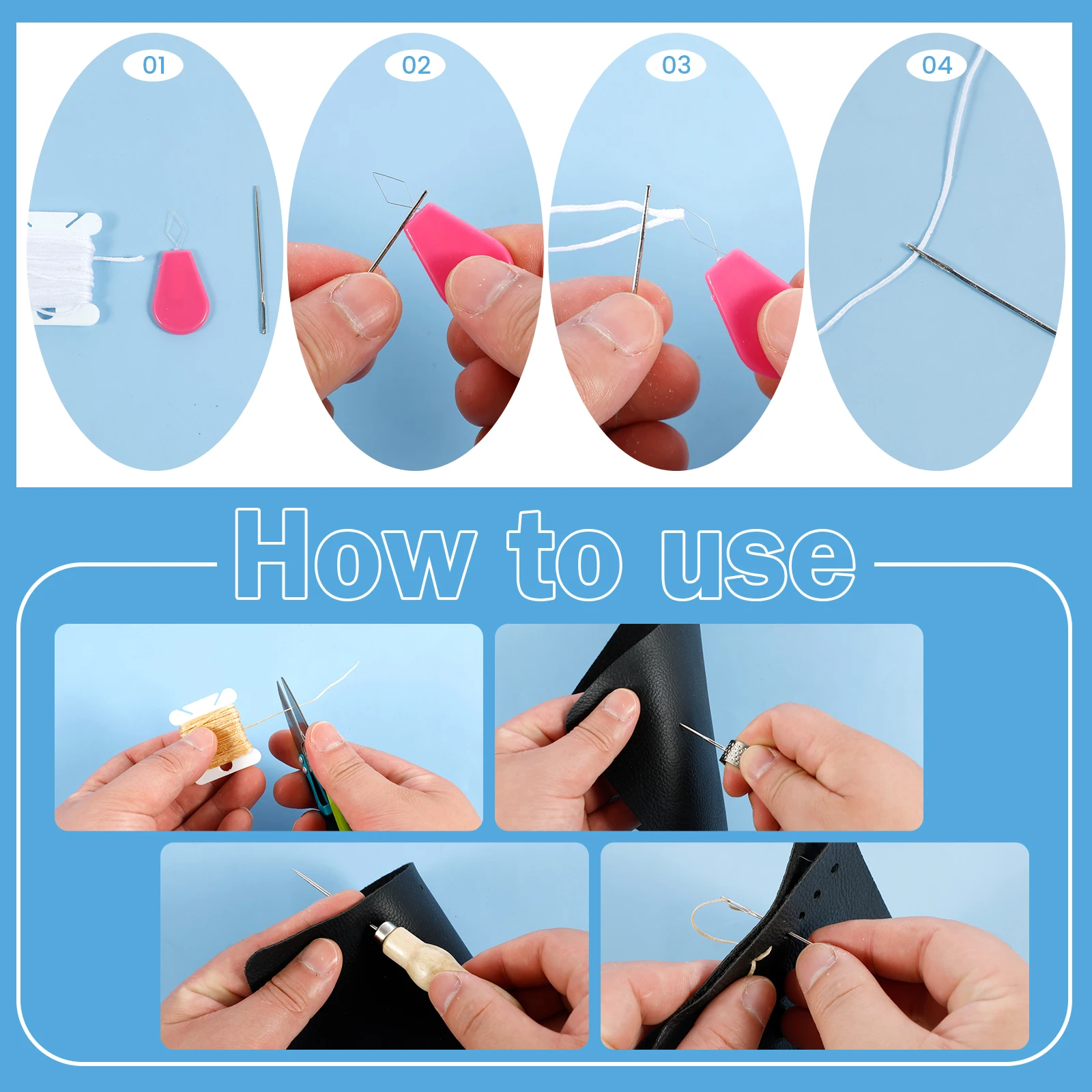 طقم خياطة إصلاح المفروشات الجل - مراجعة Leather Needle Heavy وسعره