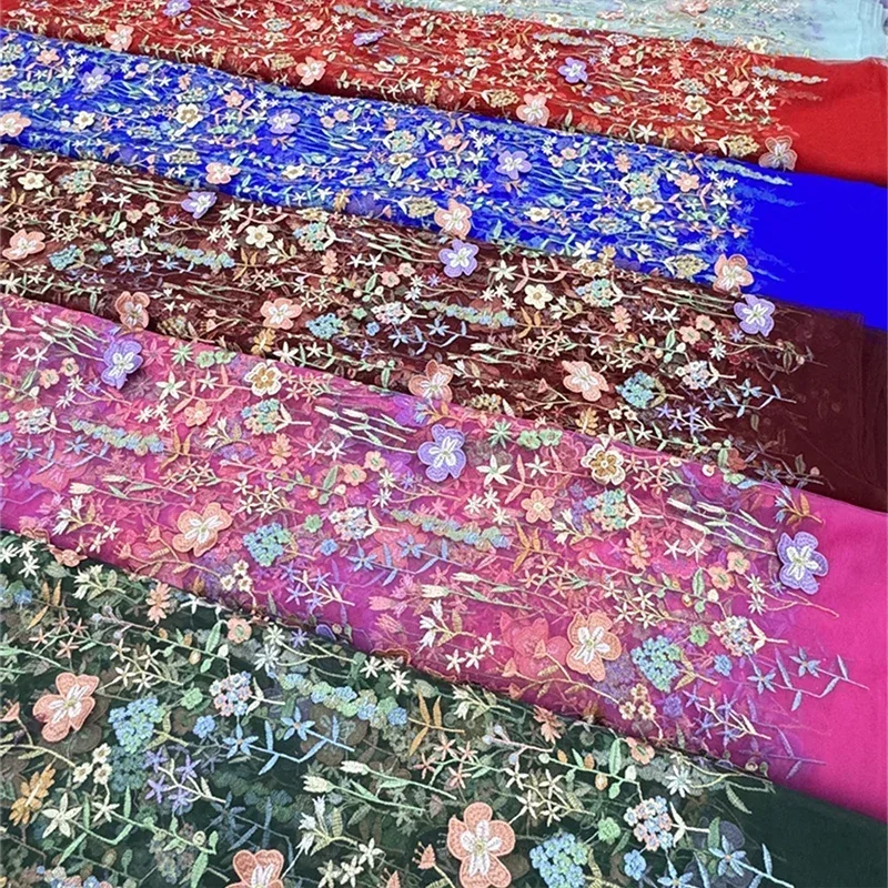 ثلاثية الأبعاد الأزهار المطرزة - مراجعة Textile And Sewing Materials وسعره