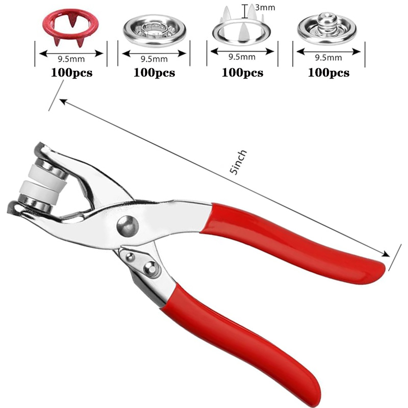 100 مجموعات المفاجئة كماشة الت - مراجعة Snap Button Plier وسعره