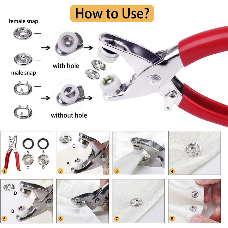 100 مجموعات المفاجئة كماشة الت - مراجعة Snap Button Plier وسعره