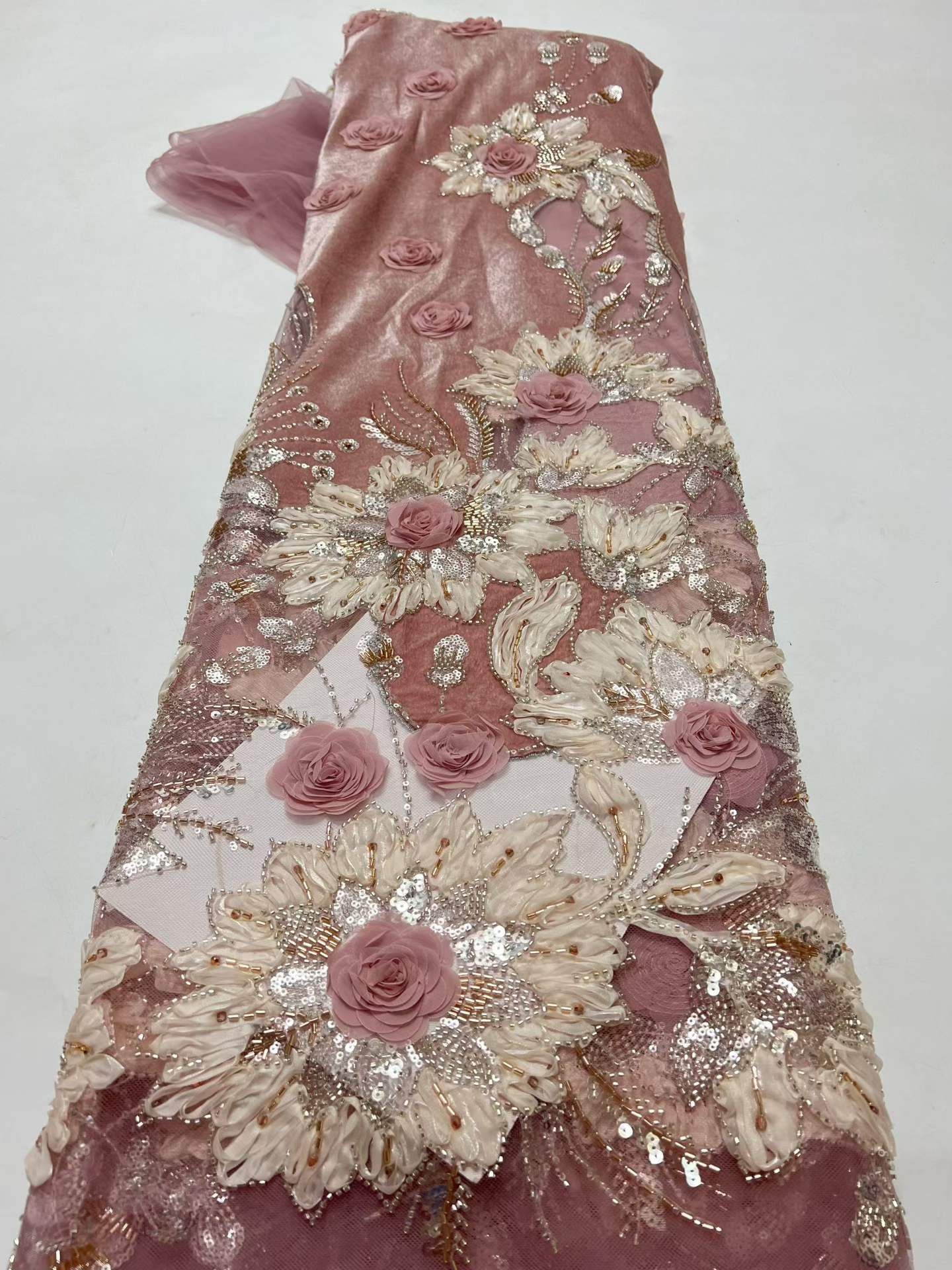 قماش دانتيل أفريقي فاخر من الم - مراجعة Sewing Velvet Fabric وسعره