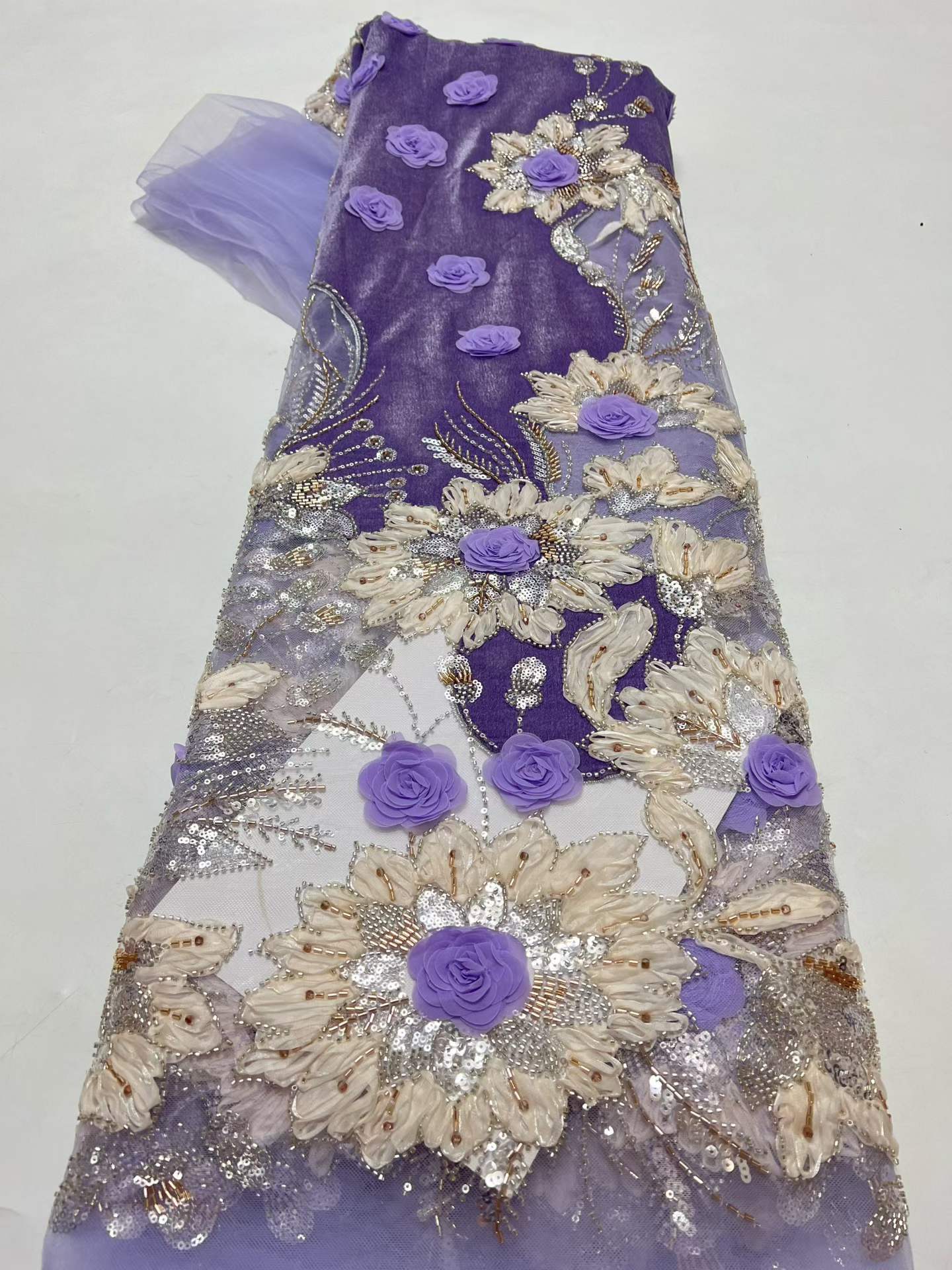 قماش دانتيل أفريقي فاخر من الم - مراجعة Sewing Velvet Fabric وسعره