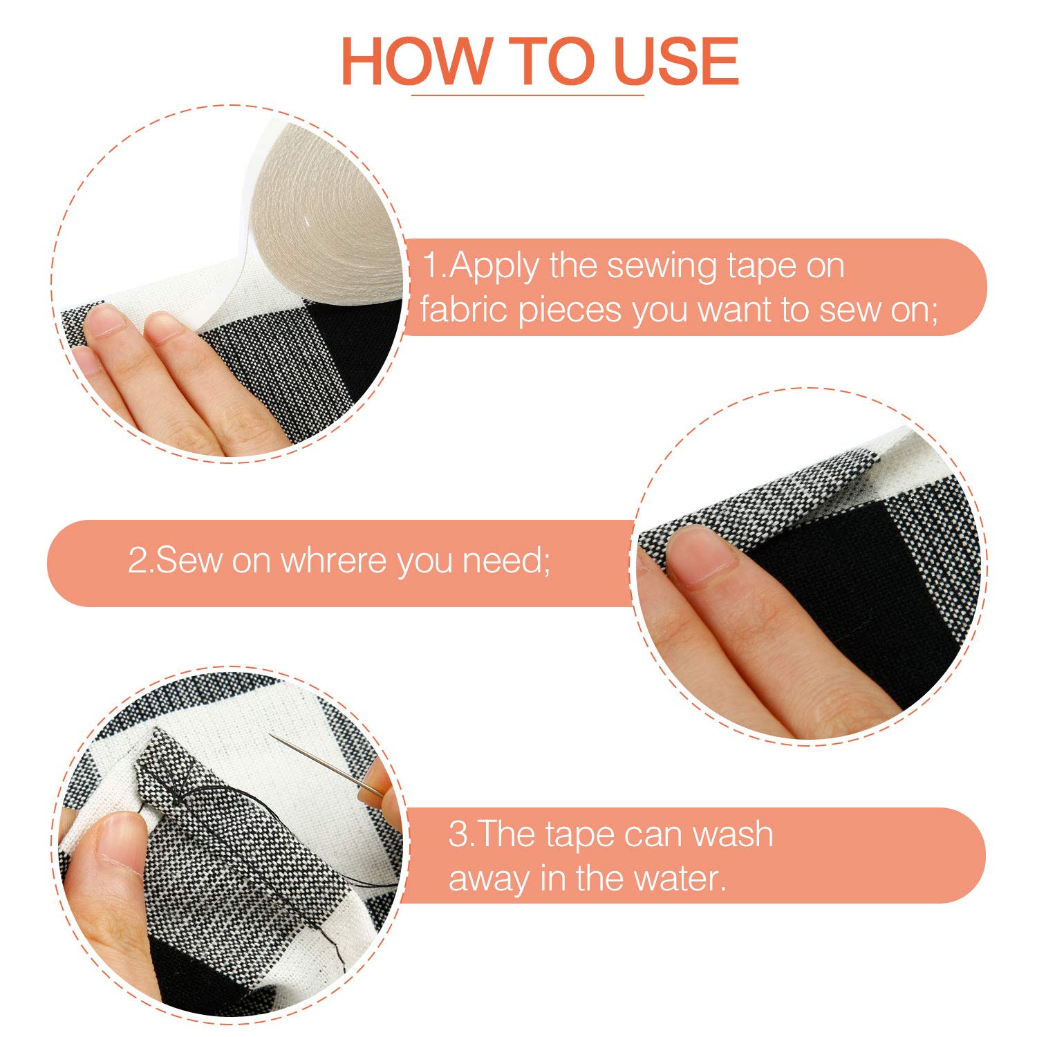 20 متر شريط لاصق قابل للذوبان  - مراجعة Sewing Labels وسعره