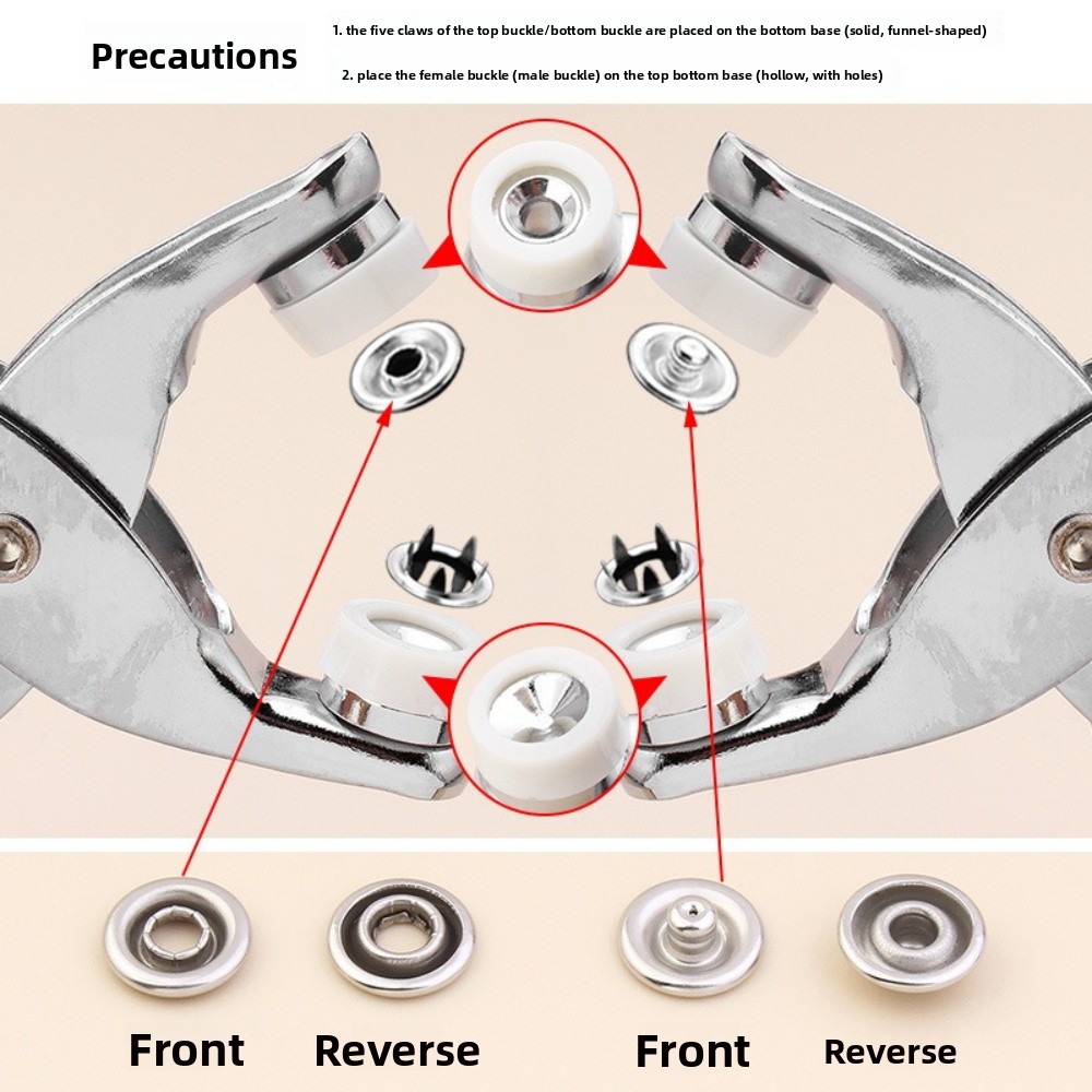 طقم كماشة زر كبس 9.5 مم مع حلق - مراجعة Snap Button Plier وسعره