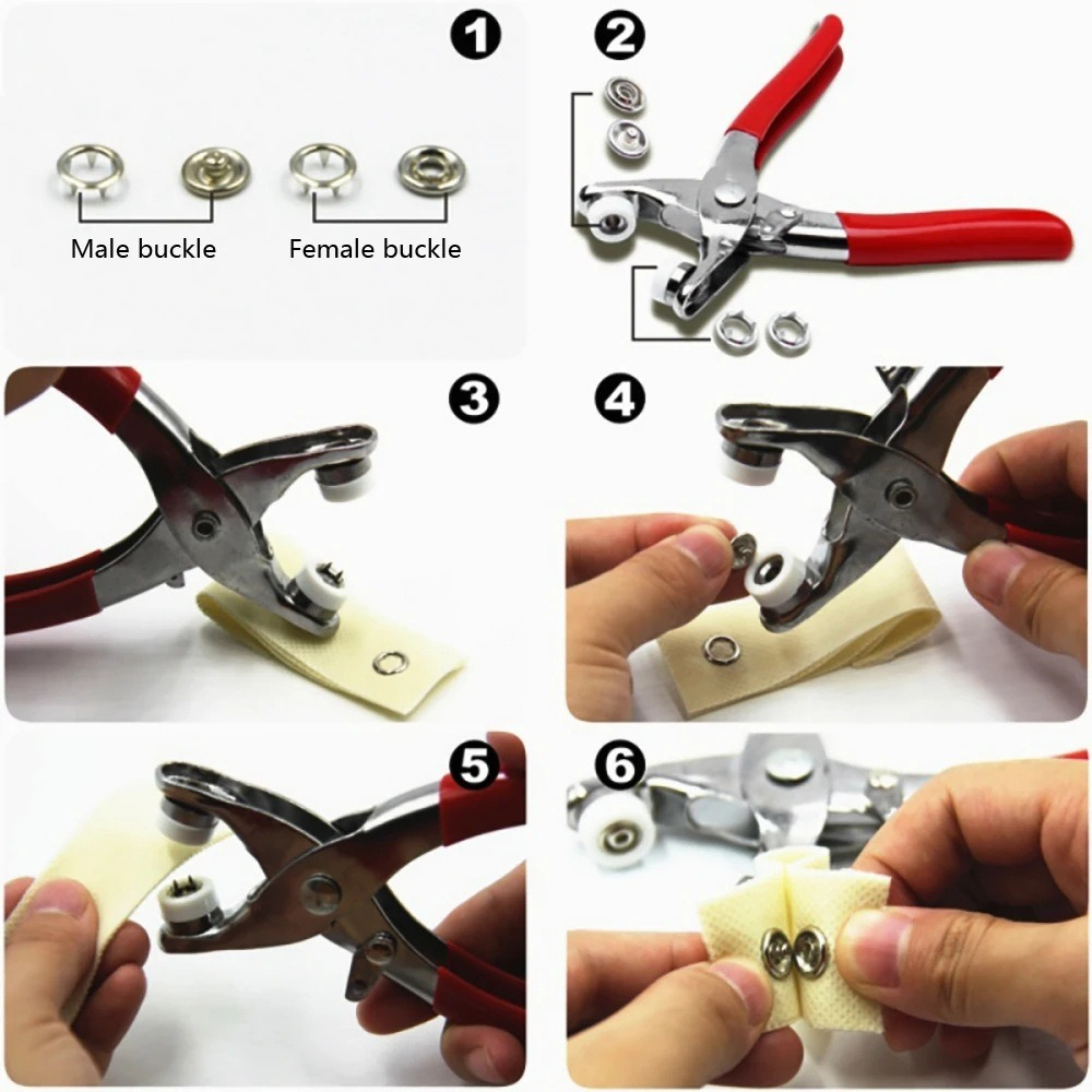 طقم كماشة زر كبس 9.5 مم مع حلق - مراجعة Snap Button Plier وسعره