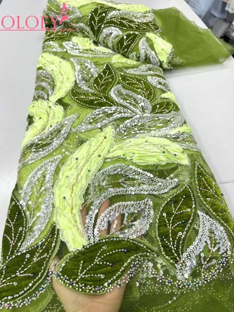 قماش دانتيل فاخر من OLOEY مزين - مراجعة Sewing Velvet Fabric وسعره