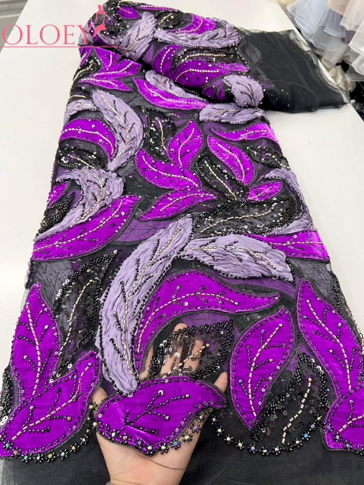 قماش دانتيل فاخر من OLOEY مزين - مراجعة Sewing Velvet Fabric وسعره