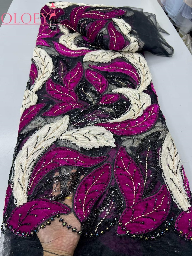 قماش دانتيل فاخر من OLOEY مزين - مراجعة Sewing Velvet Fabric وسعره