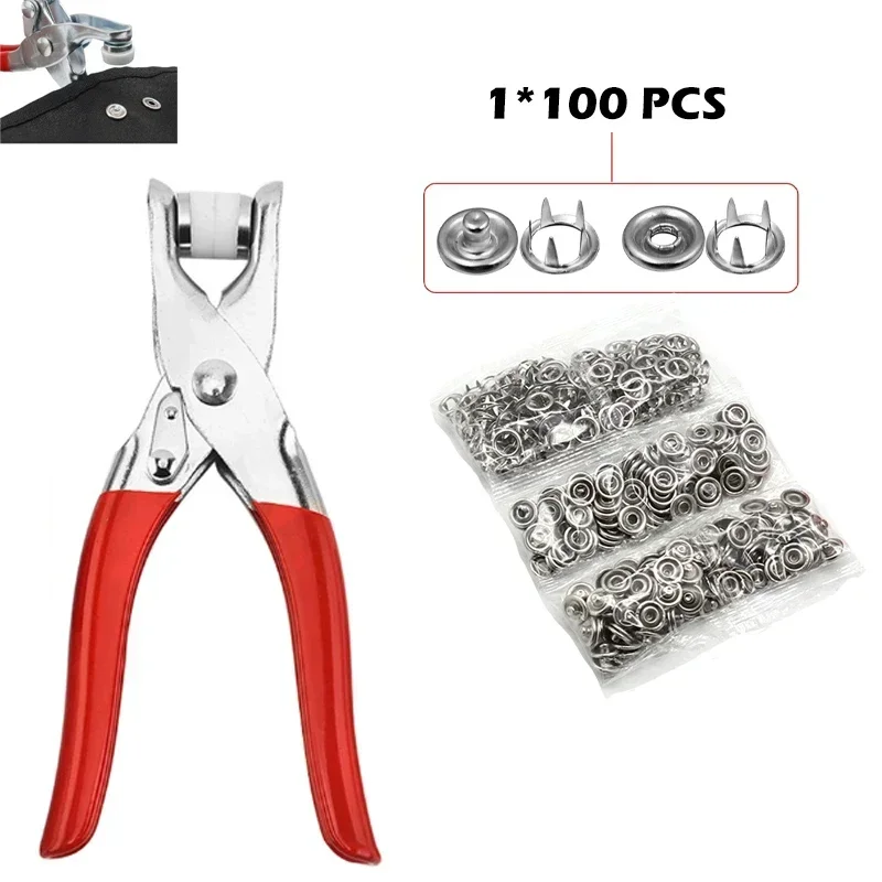 خمسة الشق زر تركيب كماشة معدني - مراجعة Snap Button Plier وسعره